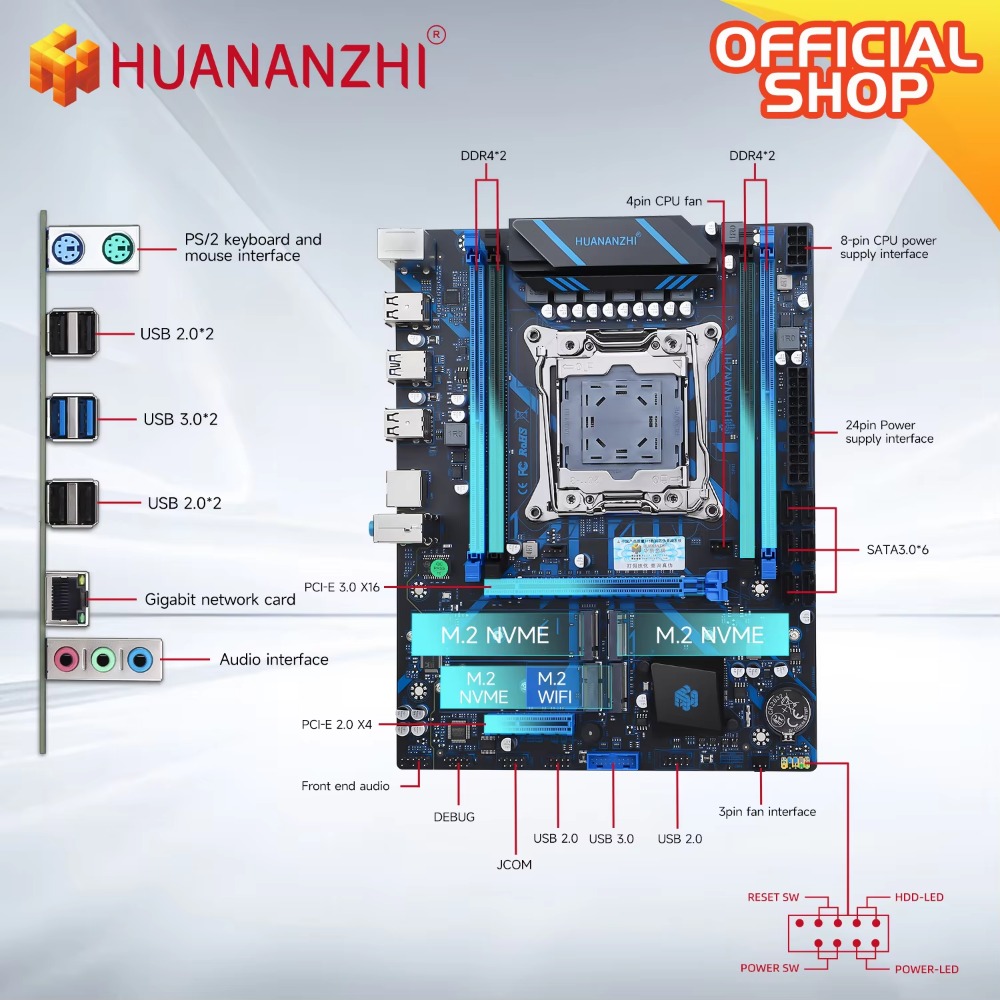 Placa-mãe HUANANZHI X99 QD4 LG - E5 2696 V3 avaliação e preço